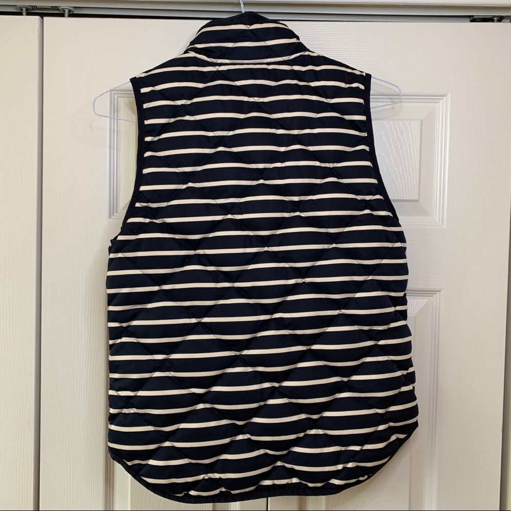 Navy and white striped down vest - Picture 2 of 5